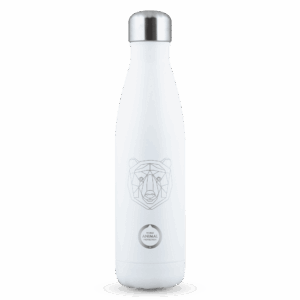 Saywhat Bottle WAP – Walvis, duurzame witte thermosfles met walvisprint, goed doel cadeau