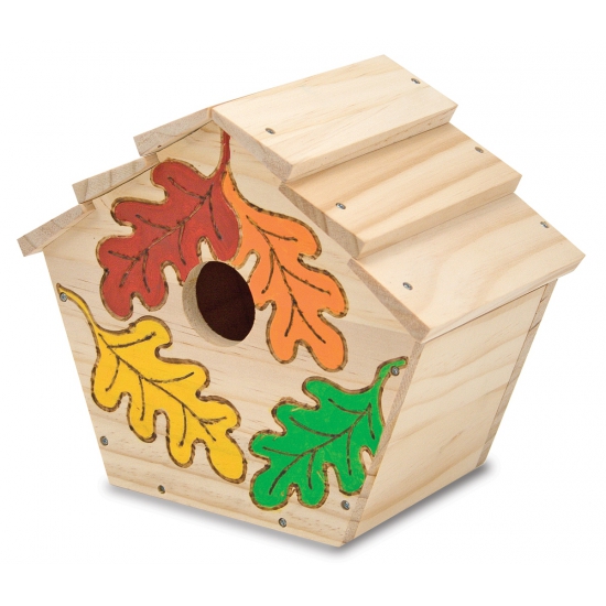 DIY Cadeau: Decoratie Vogelhuisje met verf, hout en kwasten