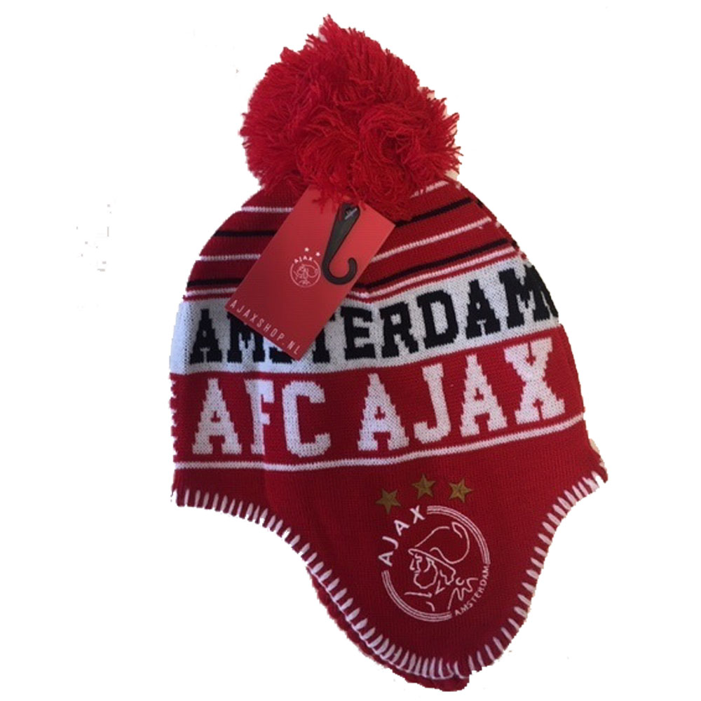 Ajax Muts Amsterdam met Flap - Wit-Rood - Junior en Volwassenen