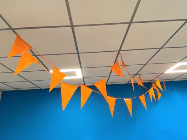 Oranje vlaggenlijn 10 meter – Feestelijk voetbaldecor 🎉