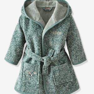 Personaliseerbare BROCÉLIANDE badjas voor baby's groen, bedrukt