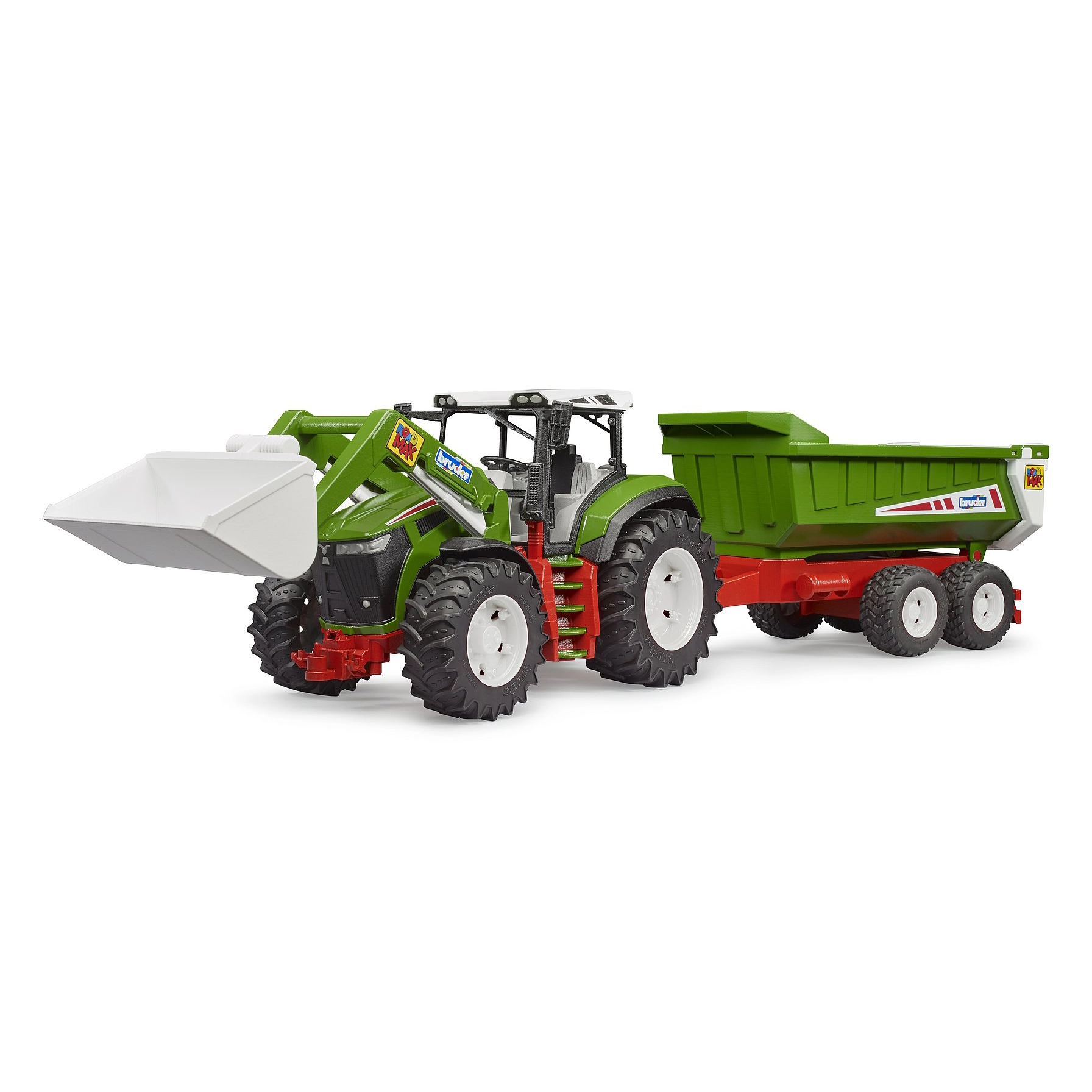 Bruder ROADMAX Tractor met voorlader en kiepaanhanger 1:16