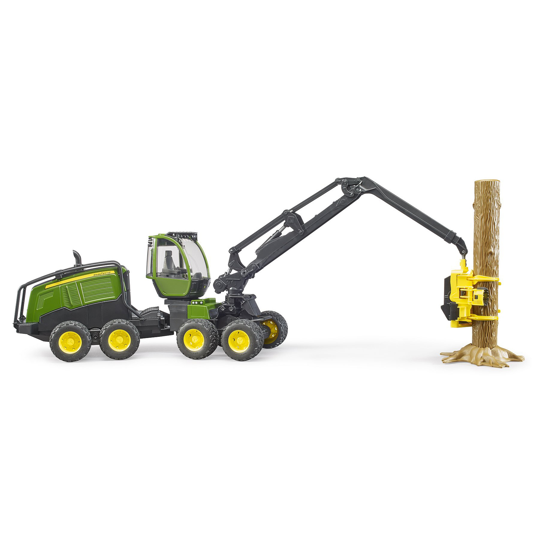 Bruder John Deere 1270G Combine met 1 Boomstam 1:16