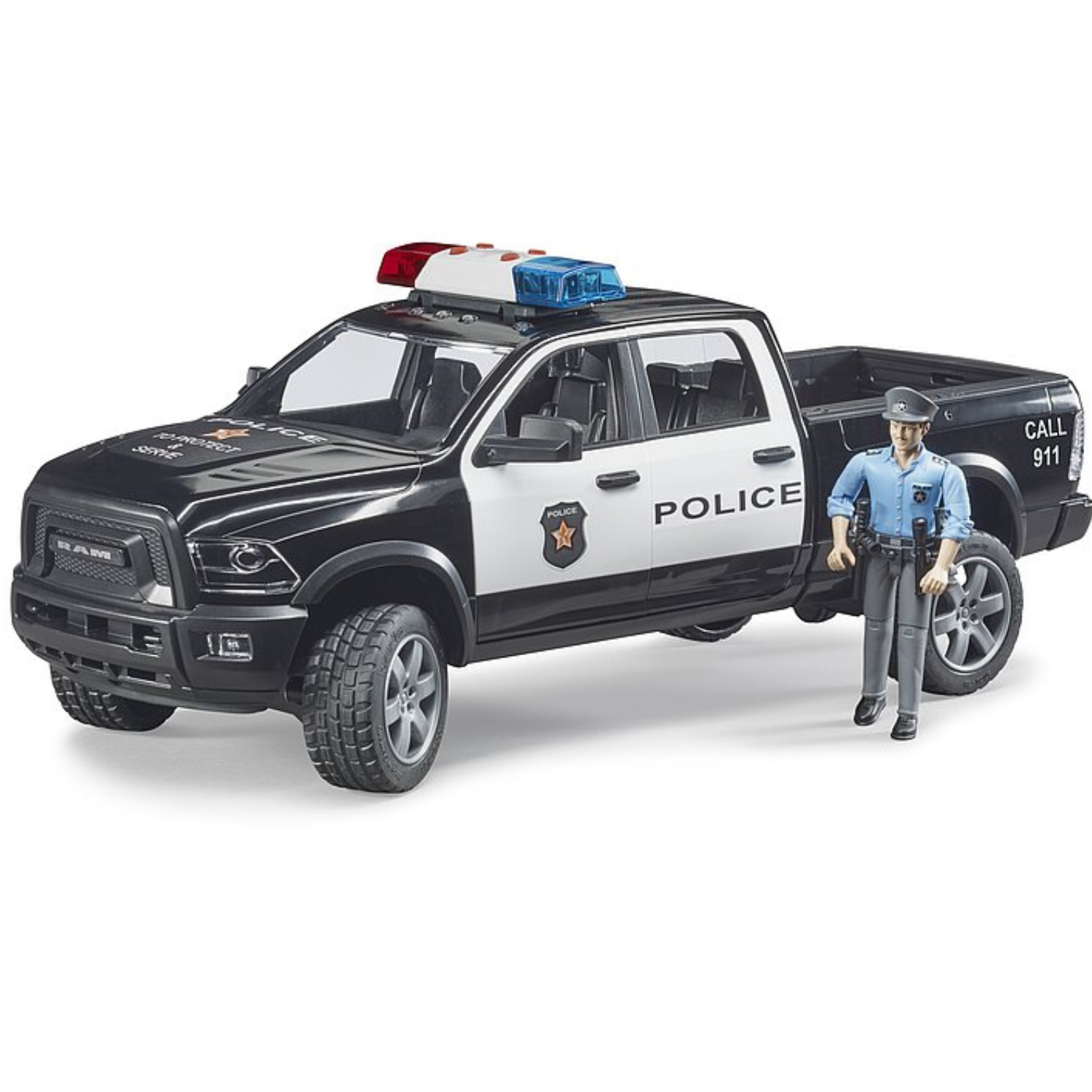 RAM 2500 politievoertuig met politieman van Bruder