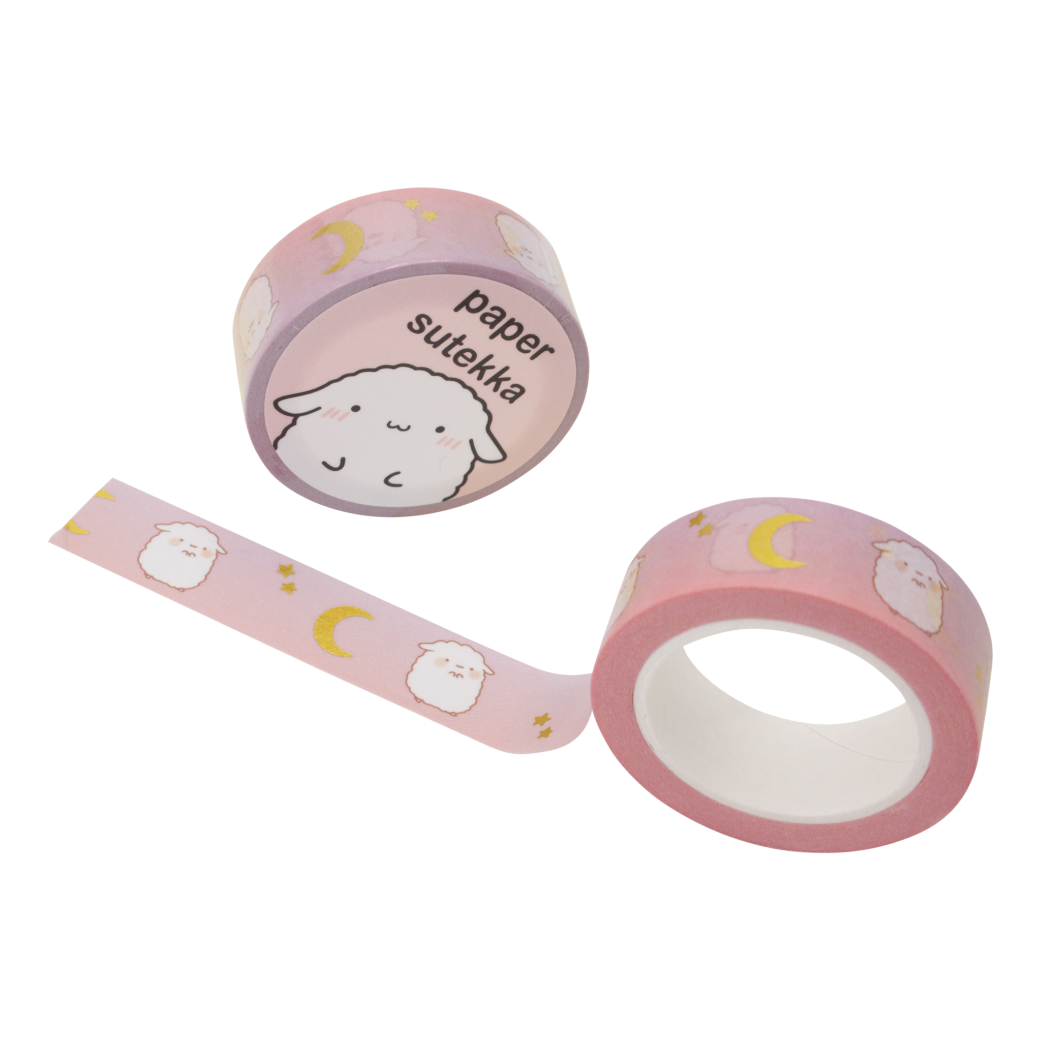 Washi Tape - Pink Moon Ombre - Gold Foil