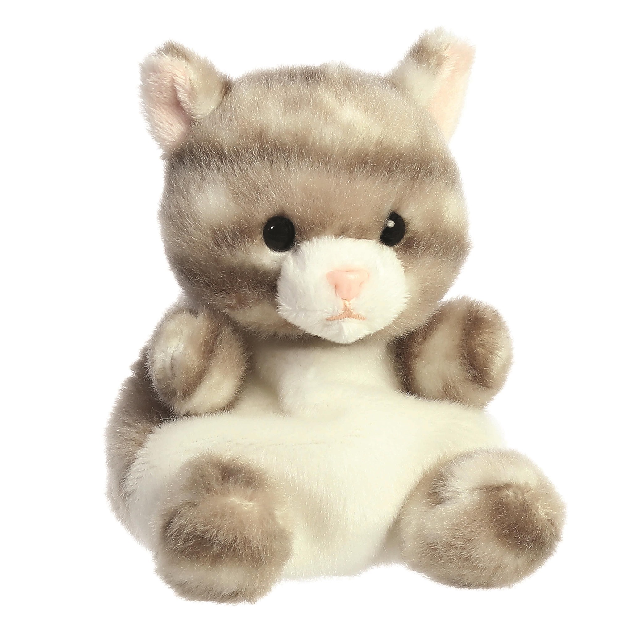 Palm Pals Grijze kat knuffeltje - 13 cm