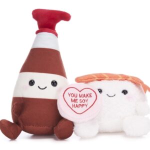 Love Hearts Sojasaus en sushi knuffel - You make me soy happy