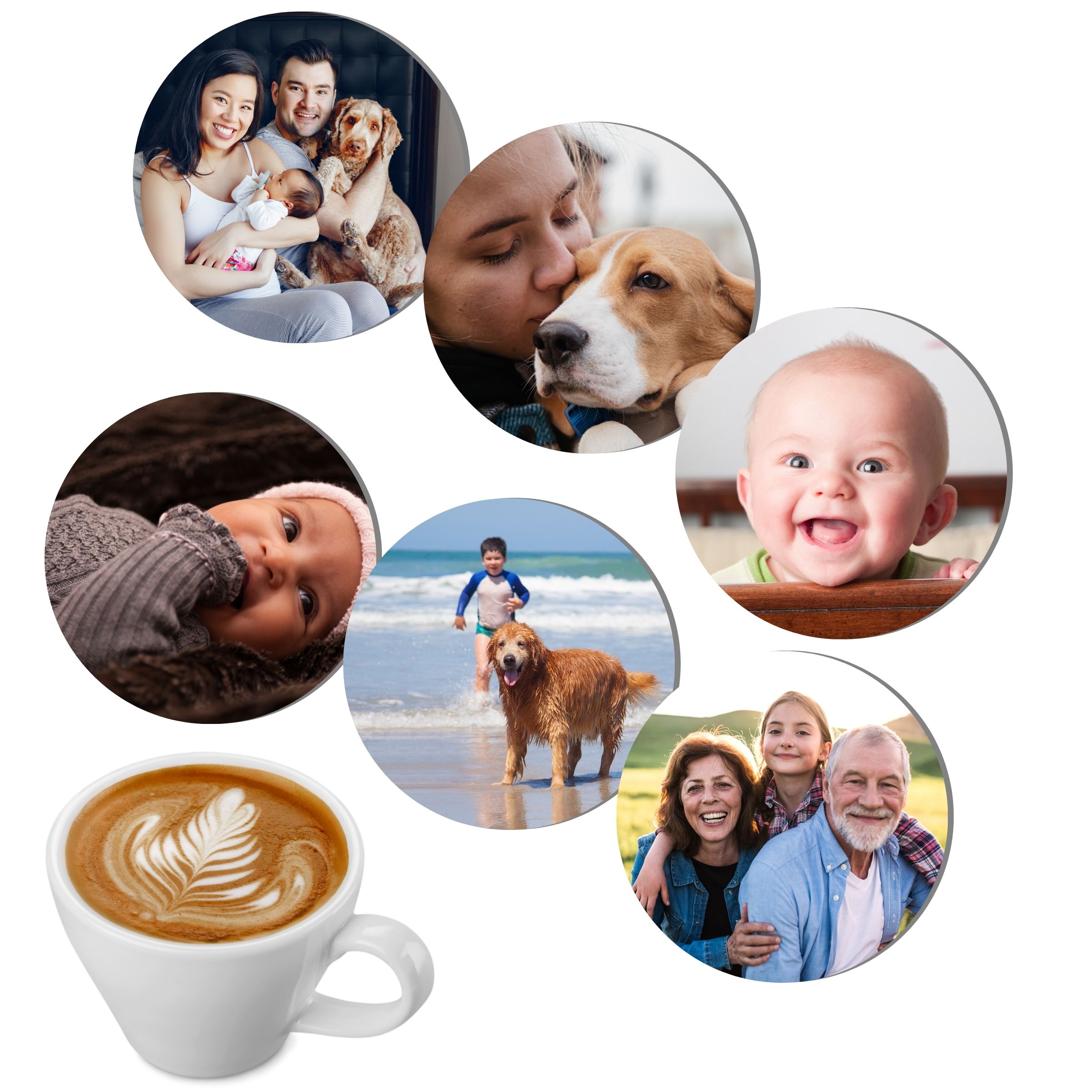 Onderzetters met eigen foto's - Rond - Pillow Buddies