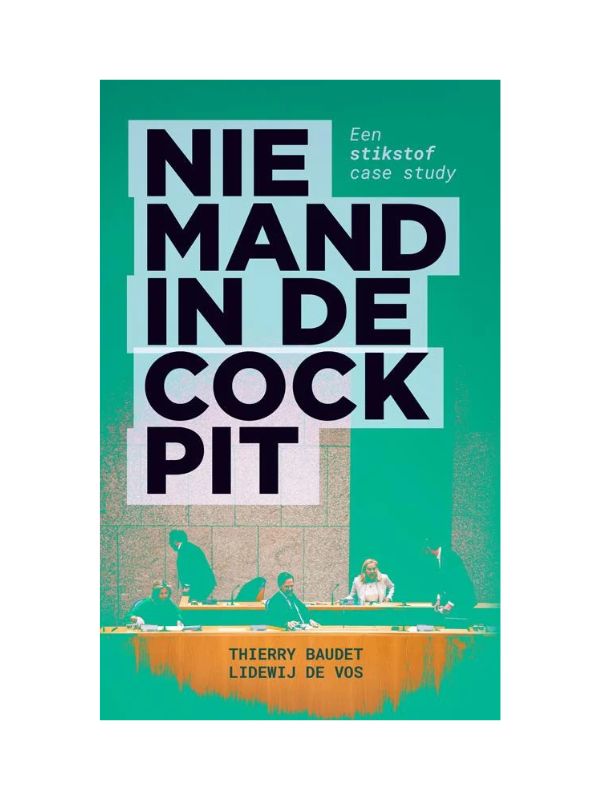 Boekomslag van het boek over stikstof Niemand in de cockpit, geschreven door Thierry Baudet en Lidewij de Vos van Forum voor Democratie